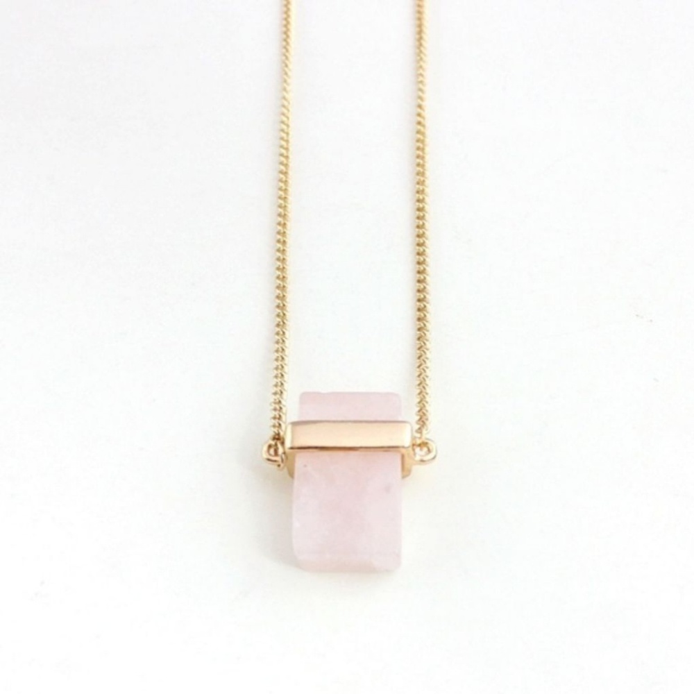 Natural Rose Quartz Necklace - Picture 3 of 4